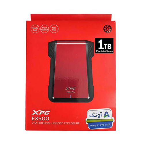 حافظه اچ دی دی اکسترنال ای دیتا مدل ایکس پی جی مدل EX500 ظرفیت 1 ترابایت