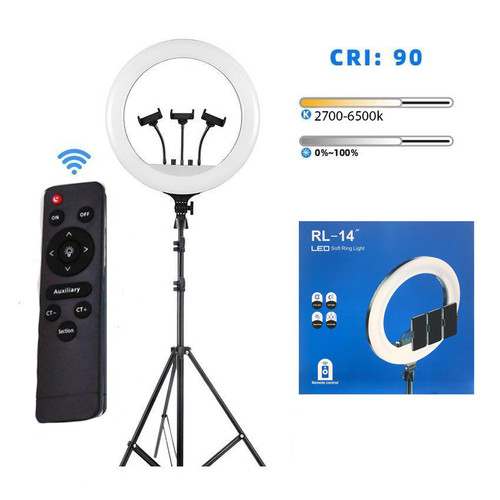 رینگ لایت 36 سانتی مدل RL-14 همراه با سه پایه فلزی