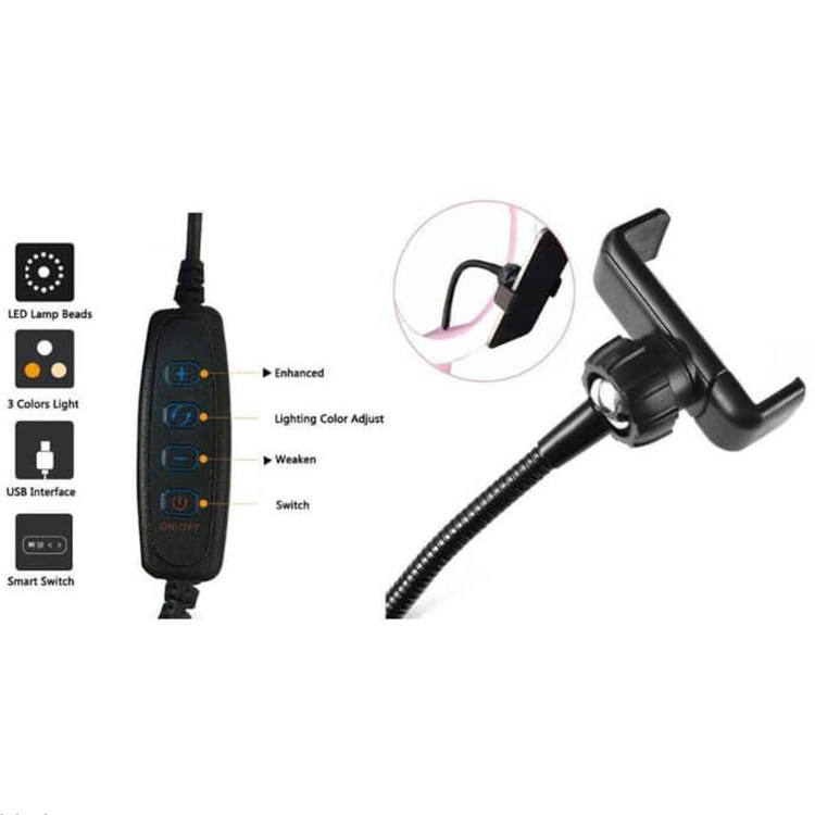 رینگ لایت HX-260 سایز ۲۶ سانتی متر به همراه سه پایه فلزی 2 متری
