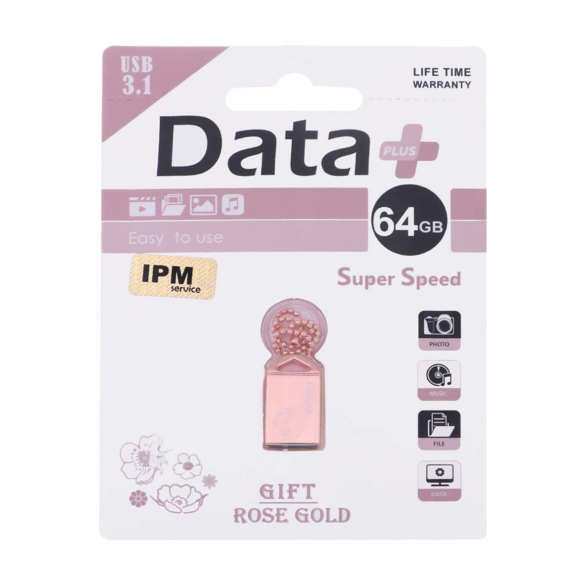 فلش مموری دیتاپلاس مدل Gift RoseGold ظرفیت 64 گیگابایت USB3  (گارانتی مادام العمر IPM)