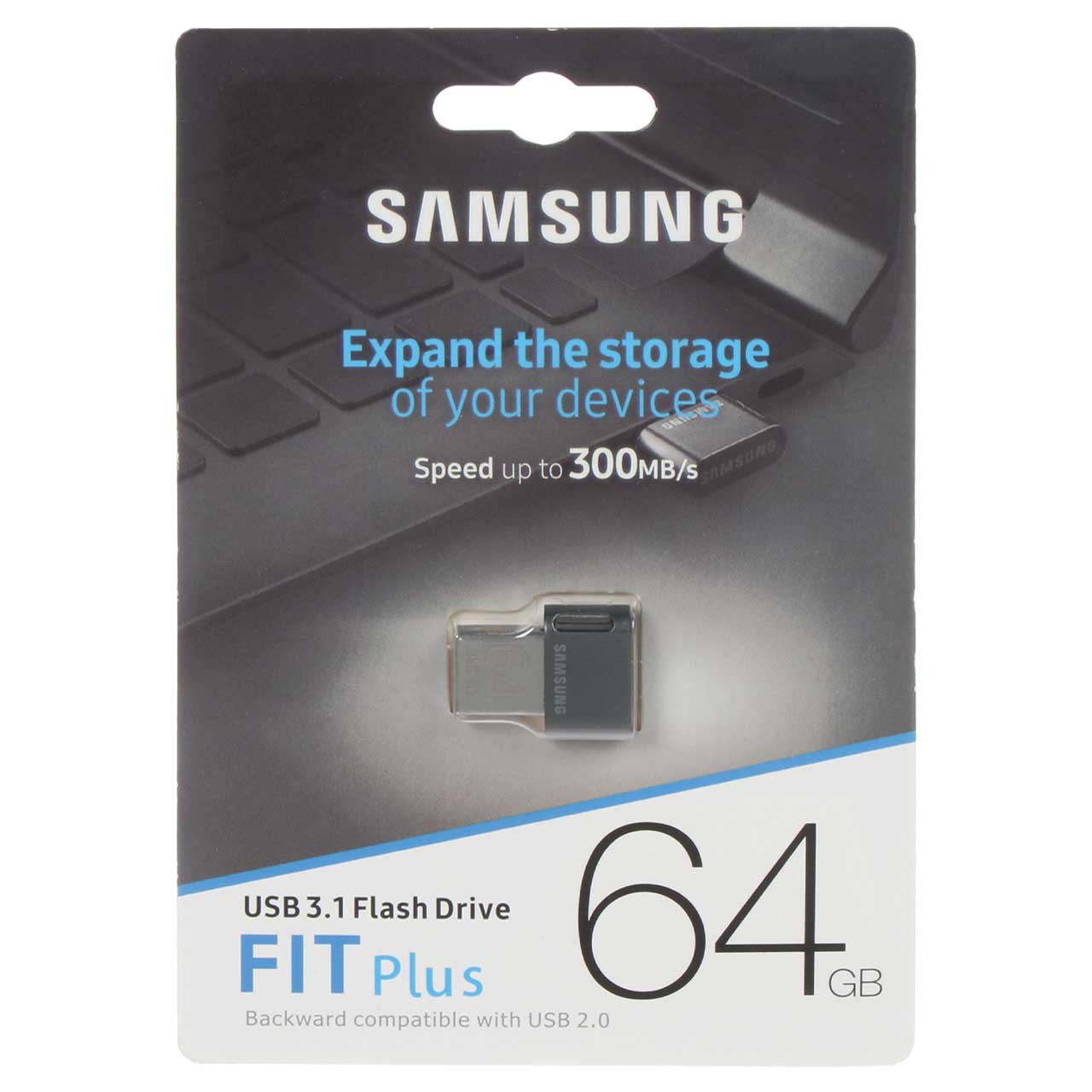 فلش مموری سامسونگ مدل FitPlus ظرفیت 64 گیگابایت USB3  (گارانتی مادام العمر )